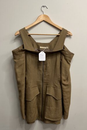 Puck & Hans - Off the shoulder beige linnen top (kl.18)