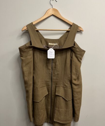 Puck & Hans - Off the shoulder beige linnen top (kl.18)