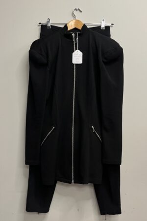 Puck & Hans - Zwart 2-delig wollen set, metalen ritsen (kl.1)