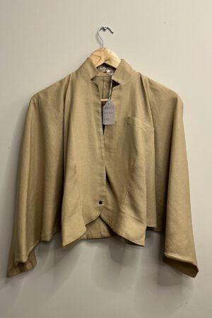 Puck & Hans - Camel linnen blouse, vleermuismouw (kl.21)