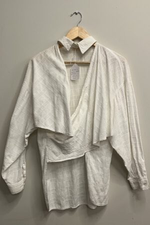 Puck & Hans - Witte wikkelblouse (kl.10)