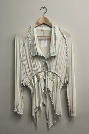 Puck & Hans - Witte zijden jersey blouse (kl.2)