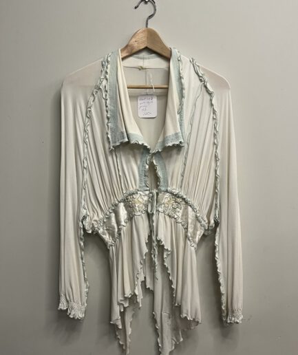 Puck & Hans - Witte zijden jersey blouse (kl.2)