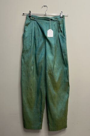 Puck & Hans - Groene goud zijden pantalon (kl.18)